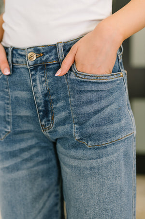 Judy Blue High Waist Classic Soft Barrel Stitch Thru Pocket Ankle Jeans