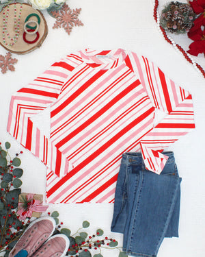 PREBOOK Blair Long Sleeve Top - Candy Cane