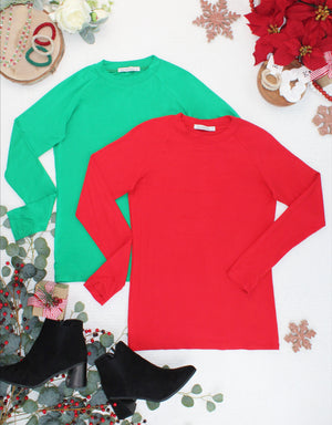 PREBOOK Blair Long Sleeve Top - Red