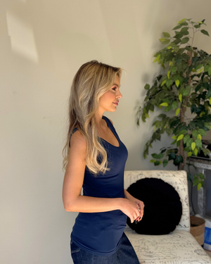 Navy Blue Radiance Reversible Tank by Yelete