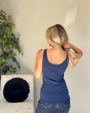 Navy Blue Radiance Reversible Tank by Yelete