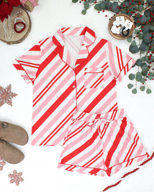 PREBOOK Brooke Top and Shorts Pajama Set - Candy Cane