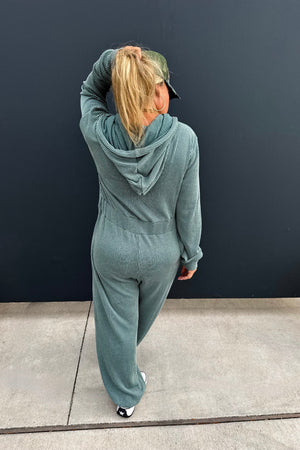 PREORDER: Ribbed Hayden Hoodie Jumpsuit Jogger by Blakeley - 4 colors