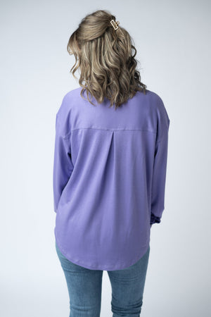 Brenna Button Down Top - Purple by Michelle Mae
