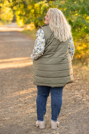 Harlow Long Vest - Olive by Michelle Mae