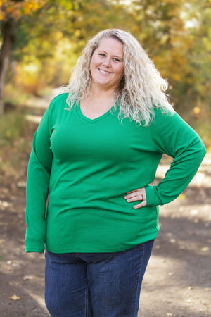 Leah Long Sleeve Top - Green by Michelle Mae