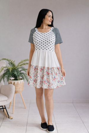 Overcast Petal Babydoll Dress - Sage