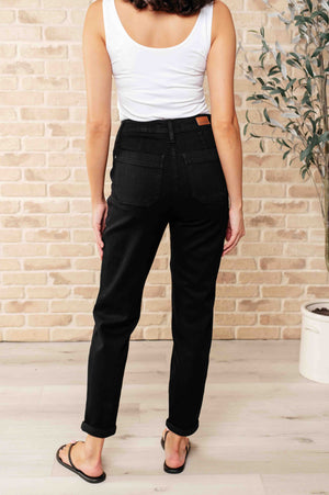 Judy Blue High Waist Double Cuff Joggers in Black