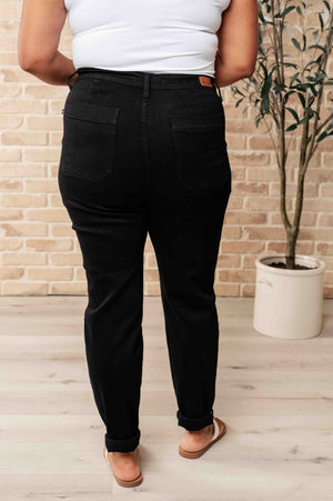 Judy Blue High Waist Double Cuff Joggers in Black