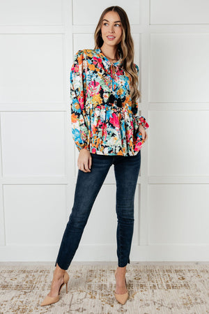 Carry Me Away Floral Peplum Blouse