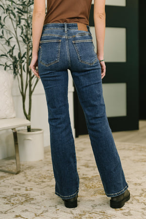 Judy Blue Mid Rise Bootcut with Cell Phone Back Pocket & Slit