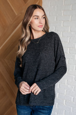 Zenana Casual Tuesday Ribbed Knit Sweater in Black