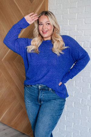 Zenana Casual Tuesday Ribbed Knit Sweater in Bright Blue