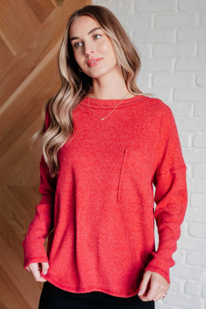 Zenana Casual Tuesday Ribbed Knit Sweater in Dark Red