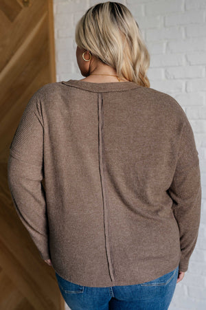 Zenana Casual Tuesday Ribbed Knit Sweater in Mocha