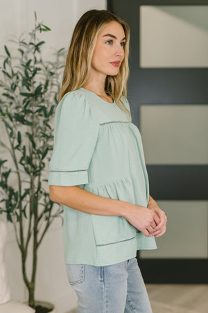 Caught You Looking Crinkle Woven Blouse