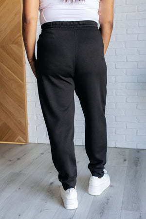 Zenana Center Seam Scuba Joggers in Black