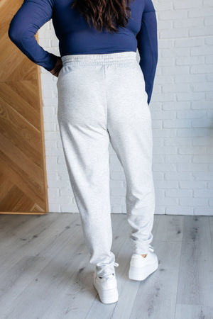 Zenana Center Seam Scuba Joggers in Heather Grey