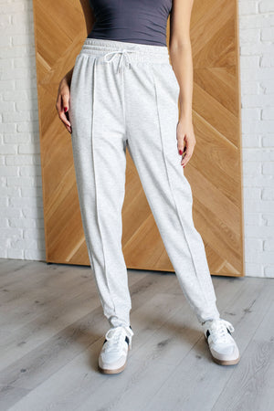 Zenana Center Seam Scuba Joggers in Heather Grey