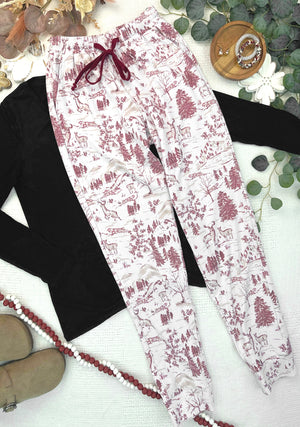 PREBOOK Classic Joggers -  Cranberry Woodland