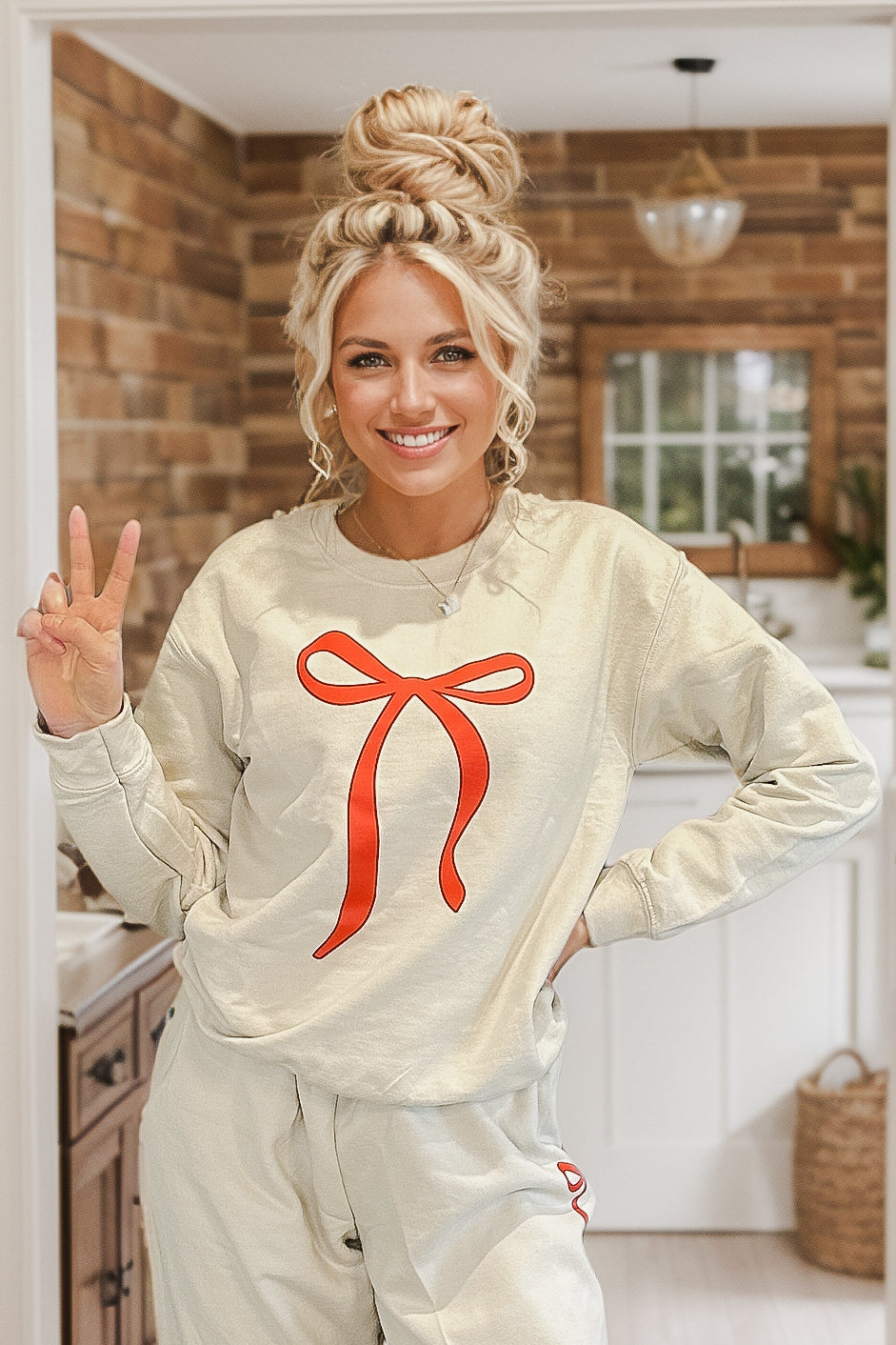 Coquette Red Bow Sweatshirt