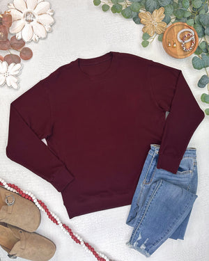 PREBOOK Corrine Ribbed Pullover Top - Dark Burgundy