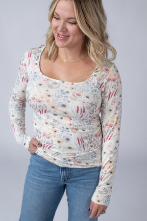 Alyssa Long Sleeve Top - Wildflower Gardens by Michelle Mae