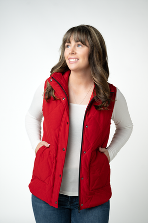 PREBOOK Remy Zip Up Vest - Red