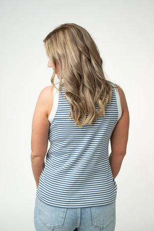 Classic Tank - Blue and White by Michelle Mae
