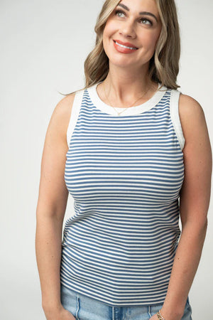 Classic Tank - Blue and White by Michelle Mae