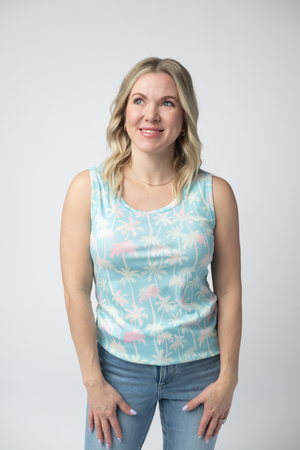Ava Tank - Aqua Palm by Michelle Mae