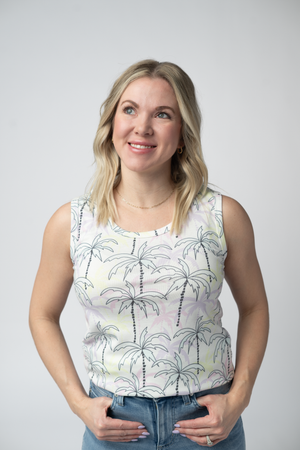 Ava Tank - Neon Palm by Michelle Mae