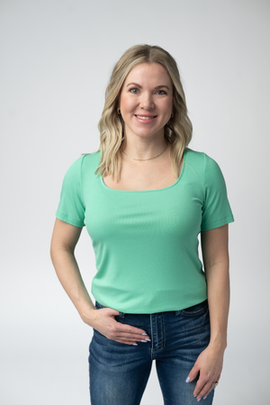 Short Sleeve Alyssa Top - Aquamarine by Michelle Mae