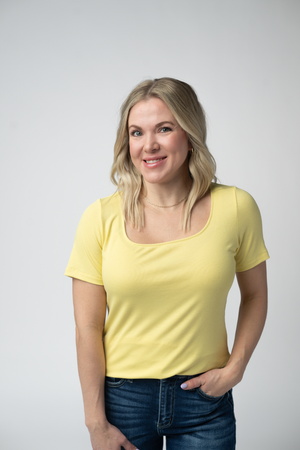 Short Sleeve Alyssa Top - Yellow by Michelle Mae