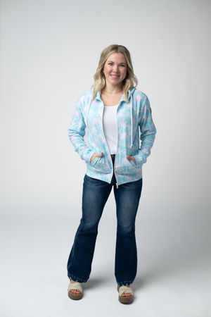 Fullzip Hoodie - Aqua Palm by Michelle Mae