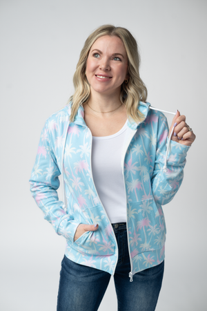 Fullzip Hoodie - Aqua Palm by Michelle Mae