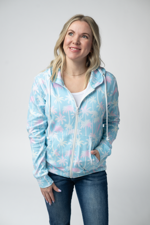 Fullzip Hoodie - Aqua Palm by Michelle Mae