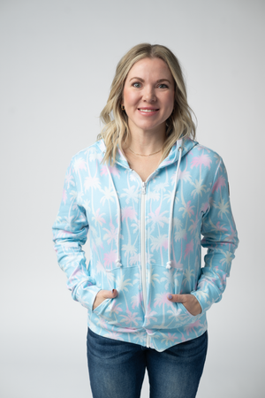 Fullzip Hoodie - Aqua Palm by Michelle Mae