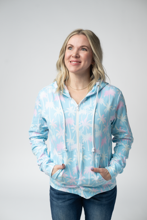 Fullzip Hoodie - Aqua Palm by Michelle Mae