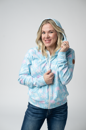 Fullzip Hoodie - Aqua Palm by Michelle Mae