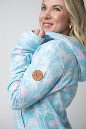 Fullzip Hoodie - Aqua Palm by Michelle Mae