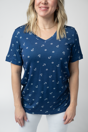 Sophie Top - Nautical Navy by Michelle Mae