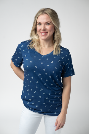 Sophie Top - Nautical Navy by Michelle Mae