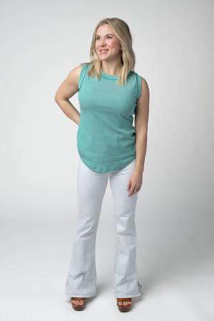 Morgan Micro Striped Tank - Jade by Michelle Mae