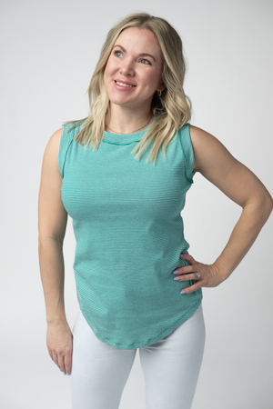 Morgan Micro Striped Tank - Jade by Michelle Mae