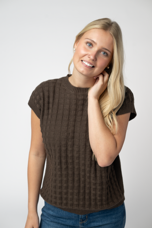Kelly Knitted Top - Brown by Michelle Mae