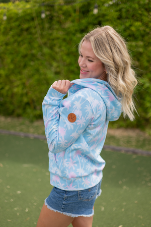 Fullzip Hoodie - Aqua Palm by Michelle Mae