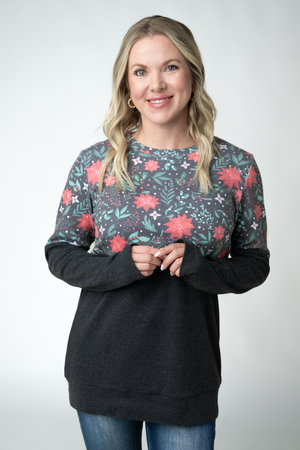 PREBOOK Natalie Pullover - Poinsettia Nights