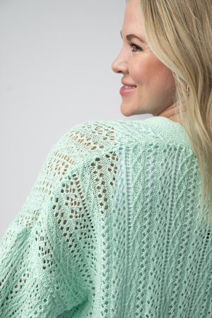 Callie Cropped Cardigan - Mint by Michelle Mae