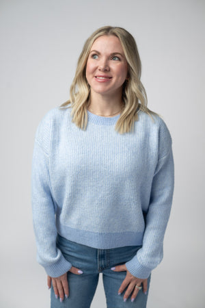 Josie Cozy Crew Sweater - Sky Blue by Michelle Mae